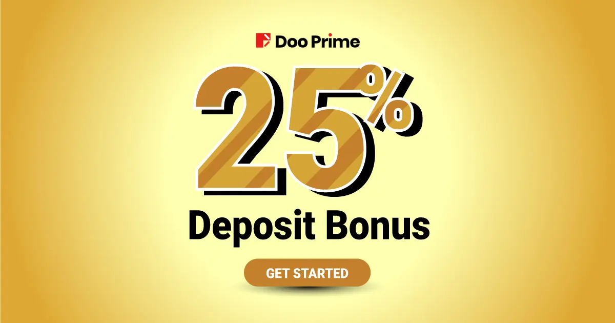 Forex Trading 25% Deposit Bonus promotion by DooPrime