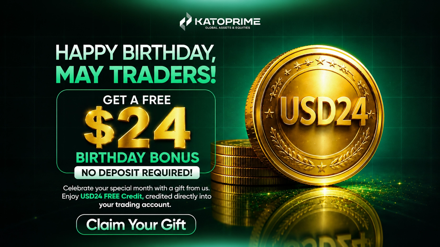 The KatoPrime $24 Welcome No Deposit Forex Bonus