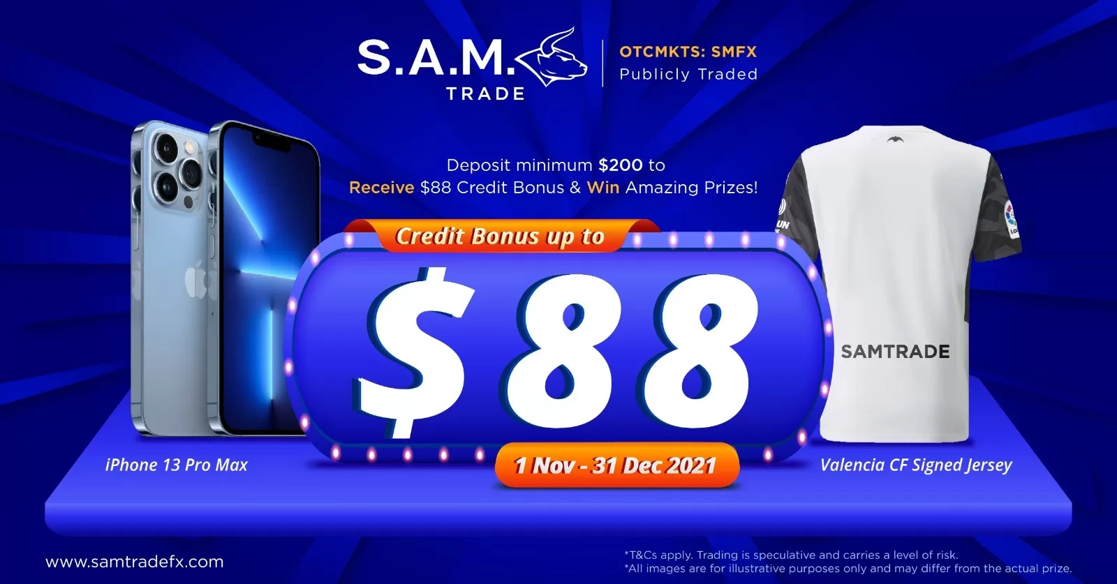 Samtrade FX up to $88 Bonus & iPhone 13 Pro Max