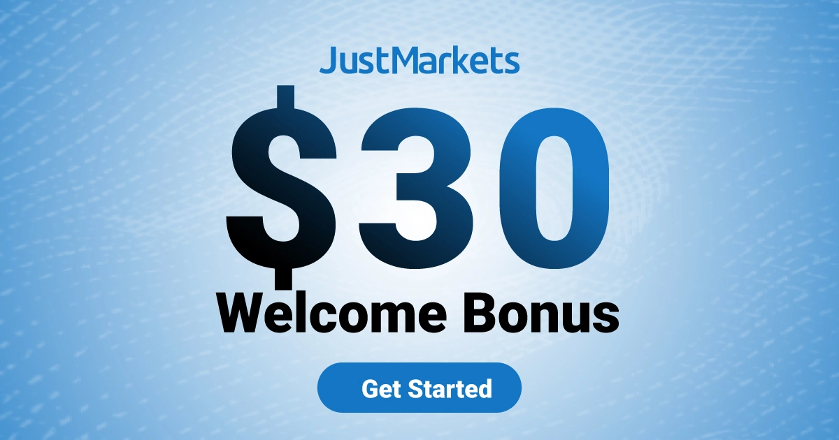 JustMarkets displayed a $30 Welcome Bonus!