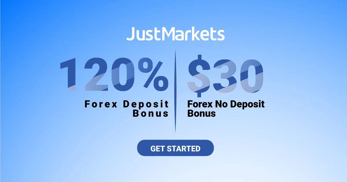JustMarkets presents a 120% Bonus on Forex Deposits