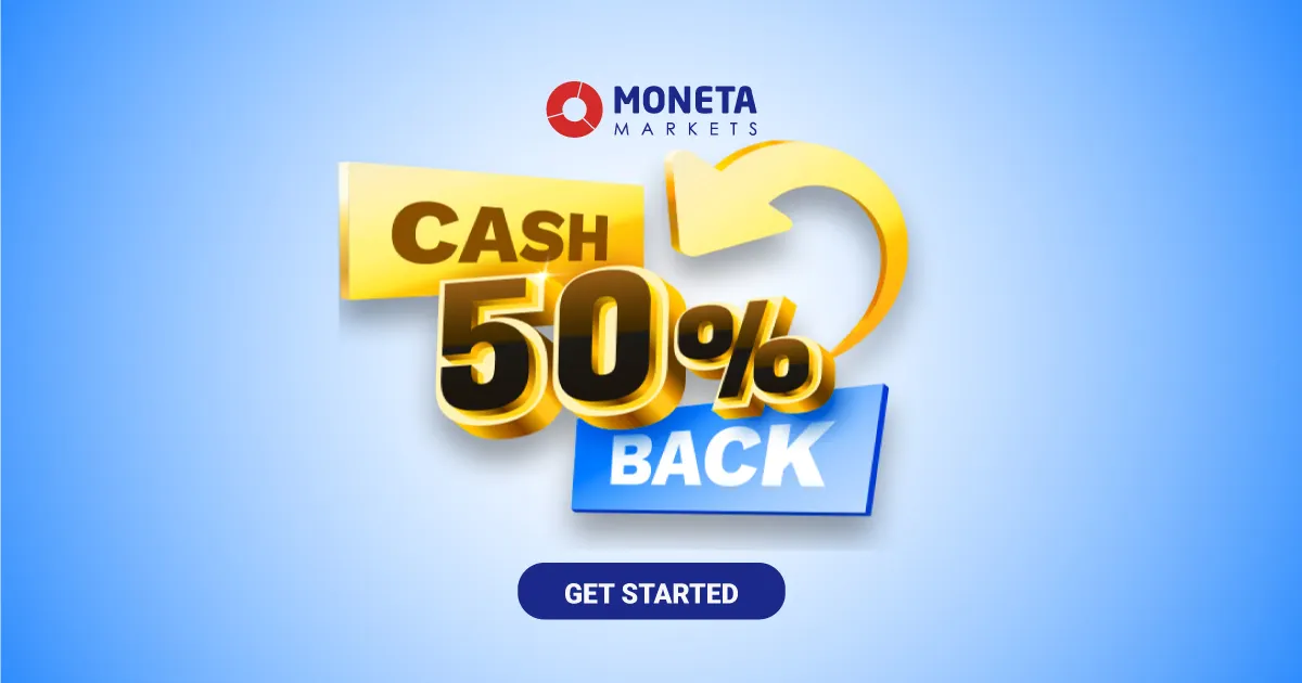 Get Forex 50% Latest Cash Back Bonus from Moneta Markets